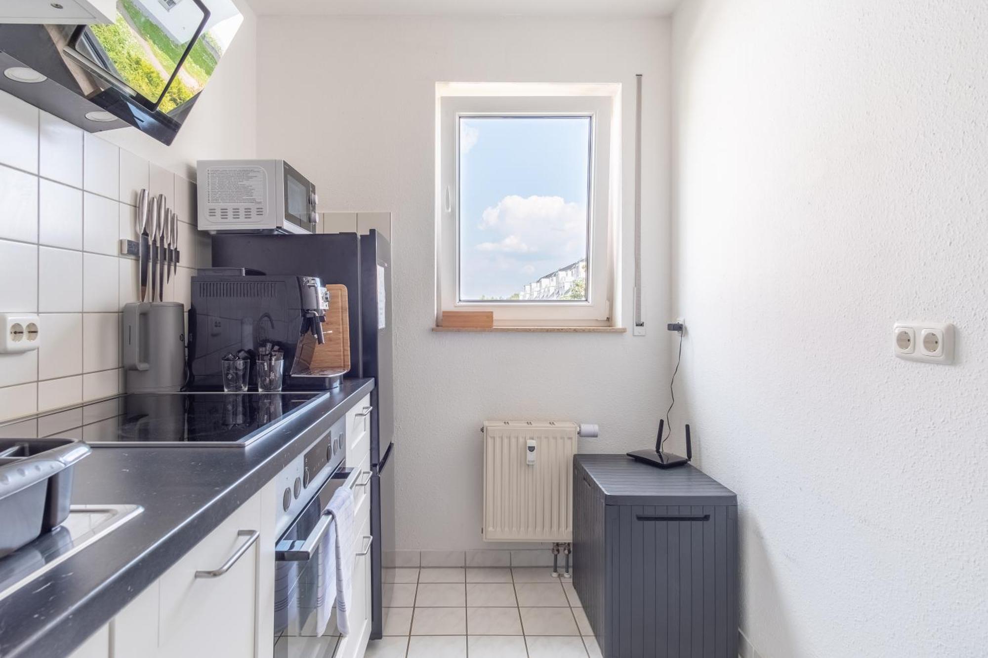 莱比锡Arbeitsplatz, Balkon, Tiefgarage Naehe Neue Messe公寓 外观 照片